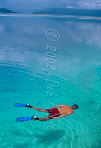 Snorkeler at Wai Island, Bird's Head Peninsula, Irian Jaya